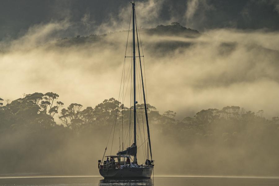 Misty anchorage